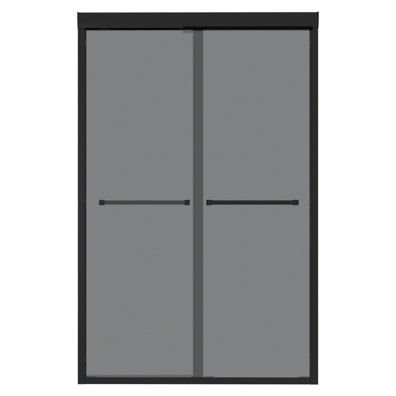Double Sliding Glass Shower Door 8Mm Tempered Glass With Stainless Steel Frame – Matte Black
