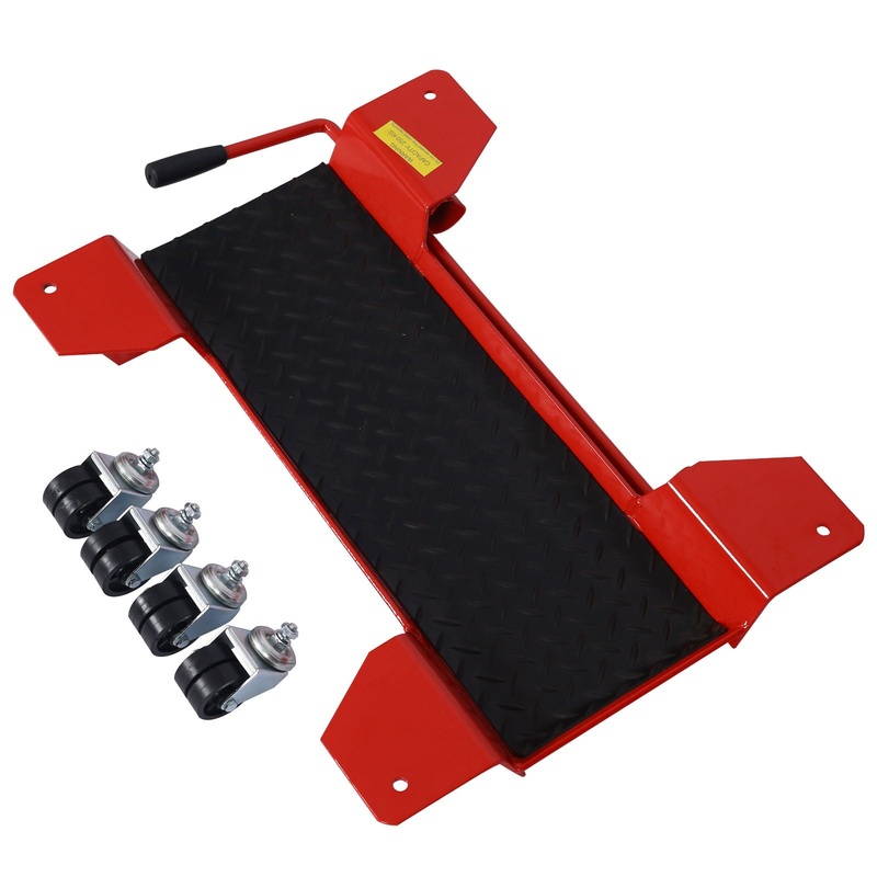 Metal Motorcycle Center Stand Move Dolly For Easy Bike Moving – Red