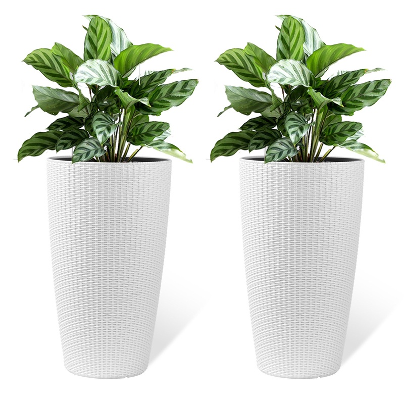 Tall Planters Set With Water Level Monitor And Auto Watering