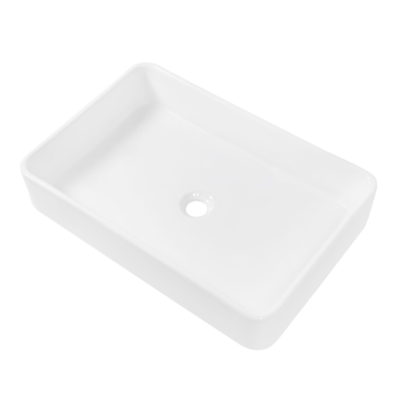 24 X 16 Ceramic Rectangular Vessel Bathroom Sink – White