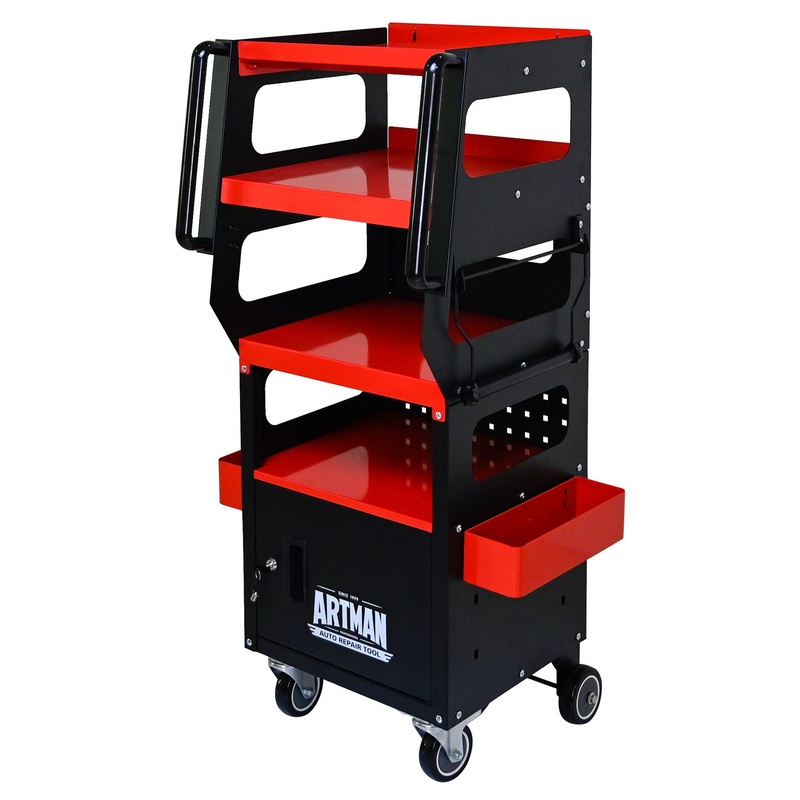 4 Level Multi Purpose Trolley For Diagnostics – Black / Red