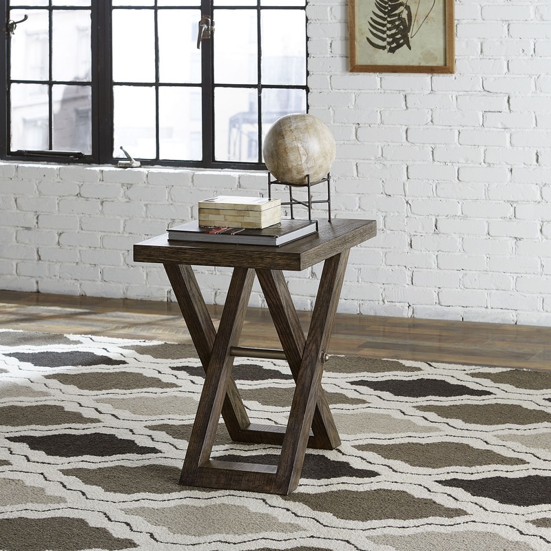 Crossroads – Chair Side Table – Dark Brown