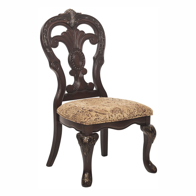 Elegant Style Beautiful Side Chairs 2 Piece Set Cherry With Tipping Fabric Upholstered Traditional Dining Furniture – Cherry