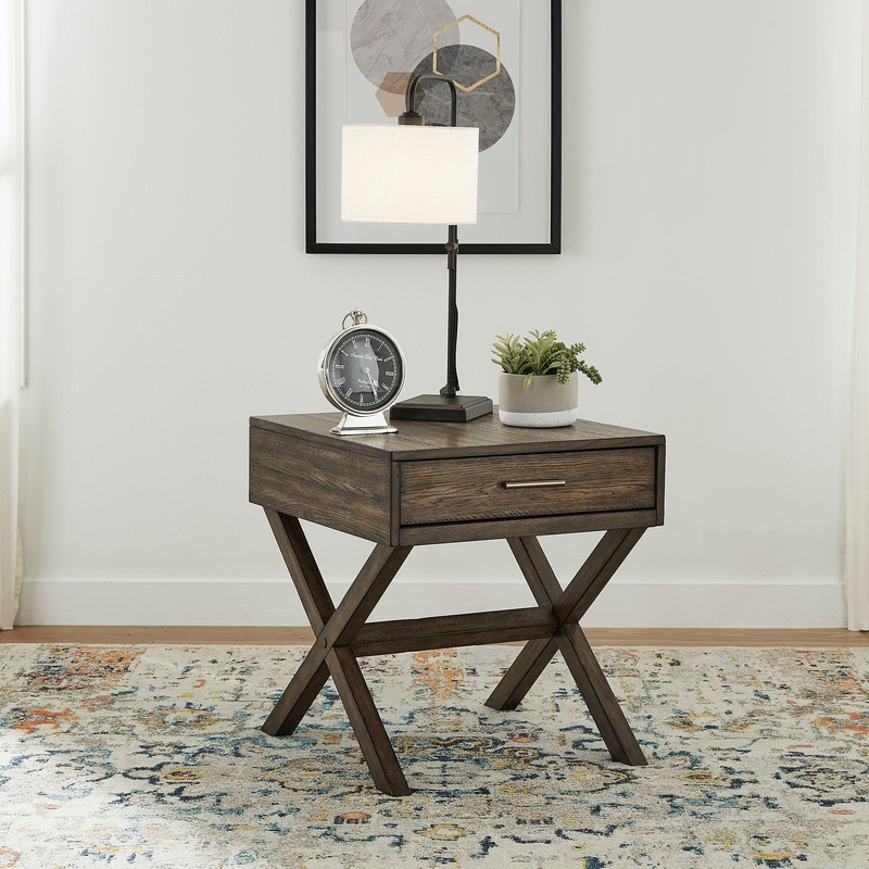 Lennox – Drawer End Table – Dark Brown