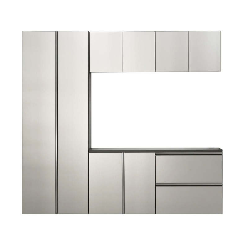 Nova – Series Garage Cabinet Set B With Soft Closing Mechanism And Water Resistant – Metallic Gray