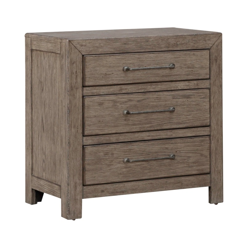 Skyview Lodge – Nightstand With Charging Station – Light Brown