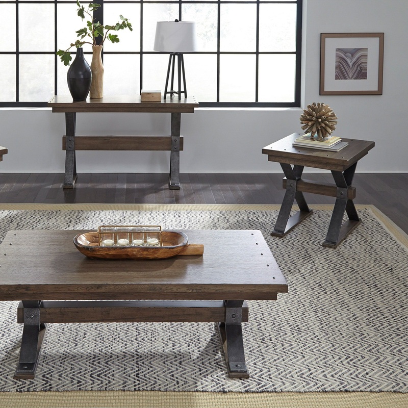 Sonoma Road – 3 Piece Set (1 Cocktail 2 End Tables) – Light Brown