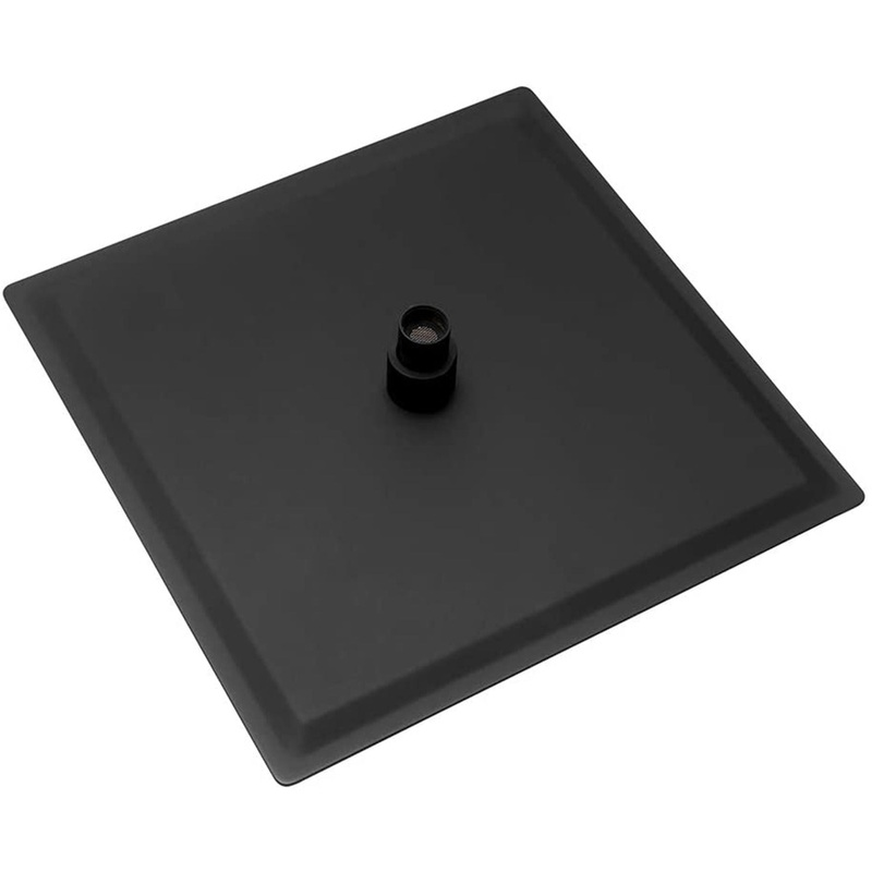 12 Square Rainfall Shower Head With Wall / Ceiling Mount, 304 Stainless Steel – Matte Black