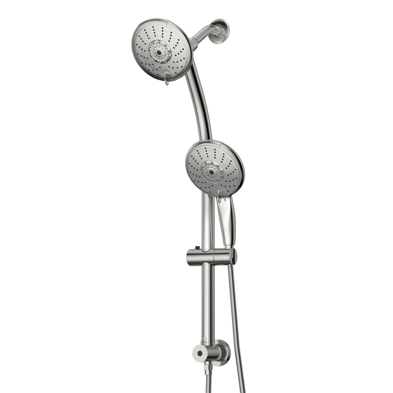 5 Multi Function Dual Shower Head With Adjustable Slide Bar – Chrome