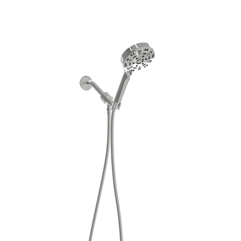 Multi Function Adjustable Hand Shower 8 Function Hand Shower Plastic With Wall Mount – Chrome