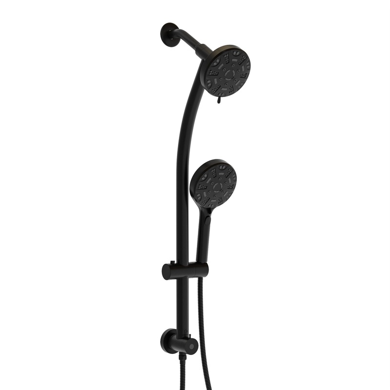 Multi Function Dual Shower Head System With 4.7 Rain Showerhead, 8 Function Hand Shower, Adjustable Slide Bar