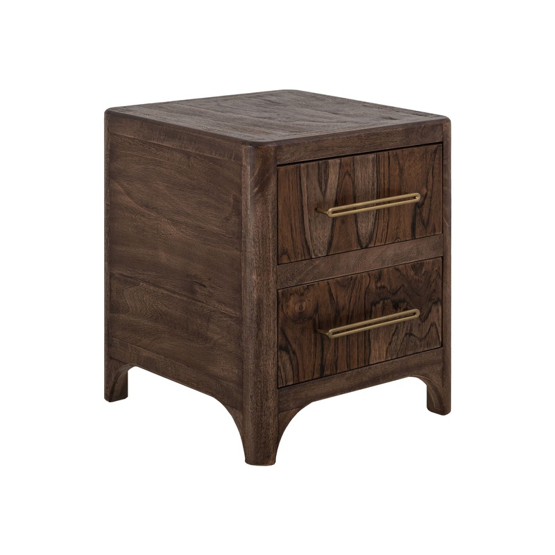 Praga – 2-Drawer Nightstand – Almond / Barrel Brown