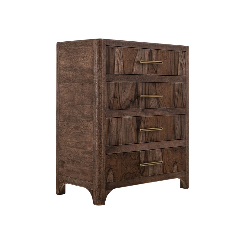 Praga – 4-Drawer Chest – Almond / Barrel Brown
