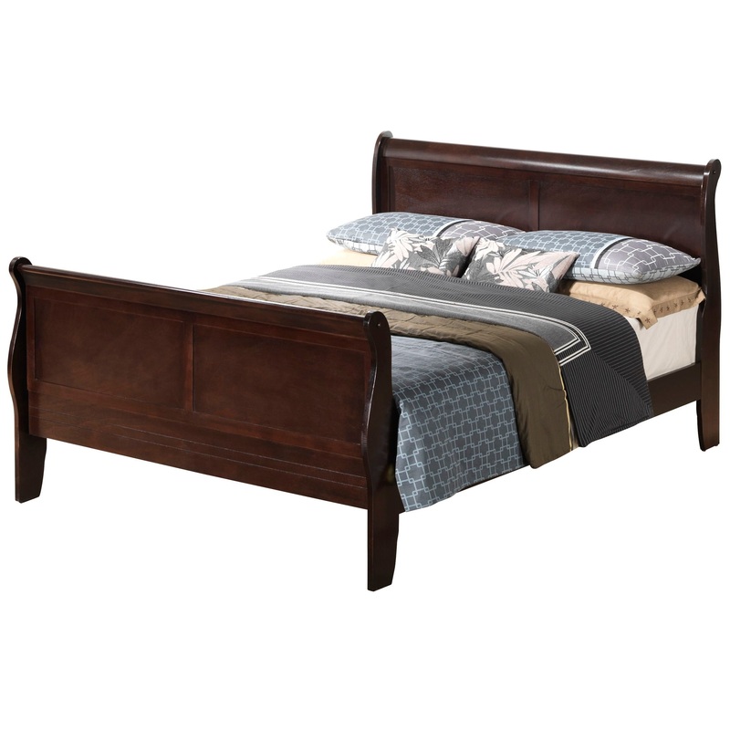 Queen Bed Panel Sleigh – Cappuccino