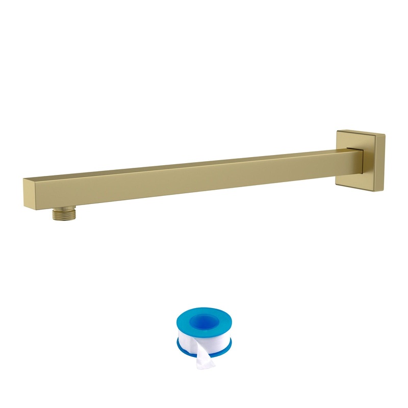 Wall Mounted Shower Arm With Flange, 16 Stainless Steel For Rain Shower Heads – Gold