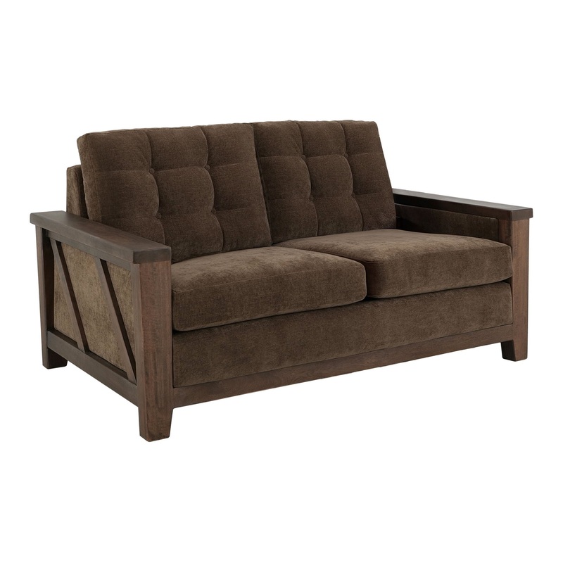 Walnut – Upholstered Loveseat – Deep Forest Brown