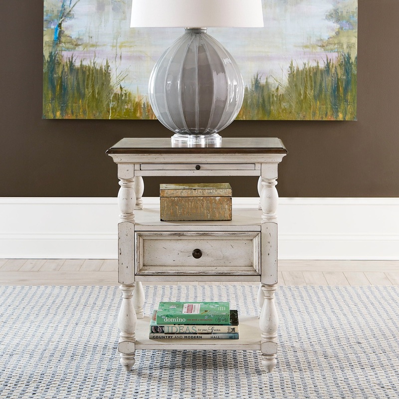 Abbey Road – Drawer End Table – White