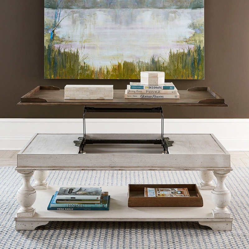 Abbey Road – Lift Top Cocktail Table – White
