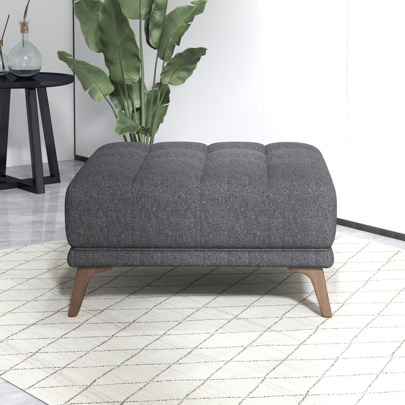 Addison – Square Upholstered Ottoman – Dark Gray