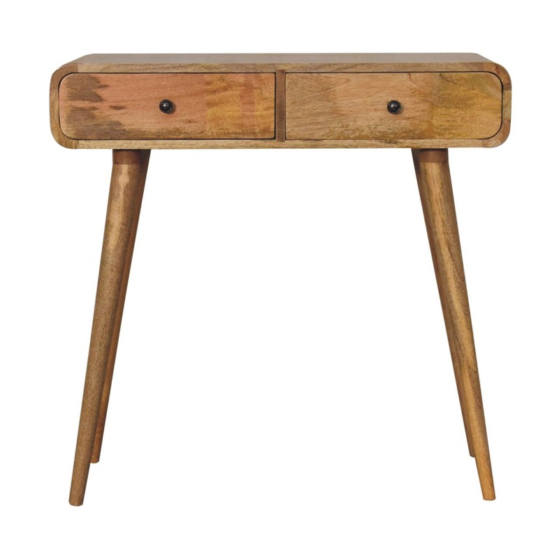 Curved Hallway Table – Oak