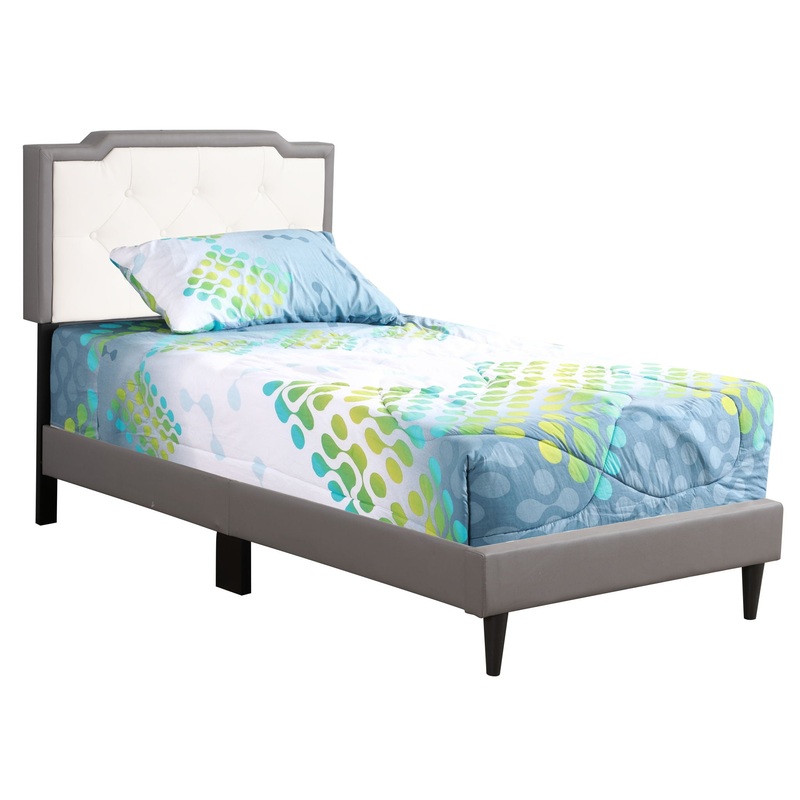 Deb – Twin Bed – Light Gray / White