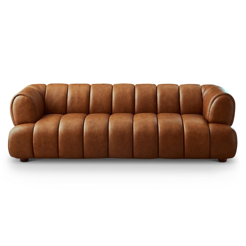 Jasmin – Upholstered Sofa – Cognac / Tan