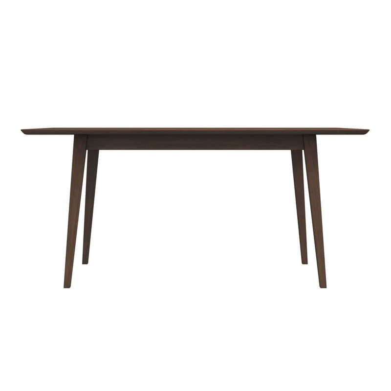 Levi – Modern Style Rectangular Dining Kitchen Table – Dark Brown / White