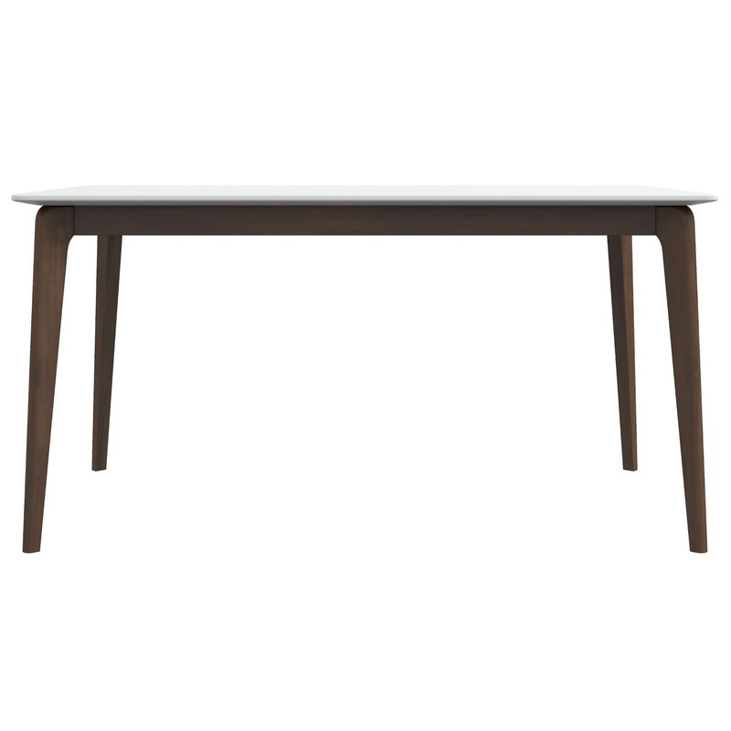 Lindsey – White Top Dining Table – Brown / White