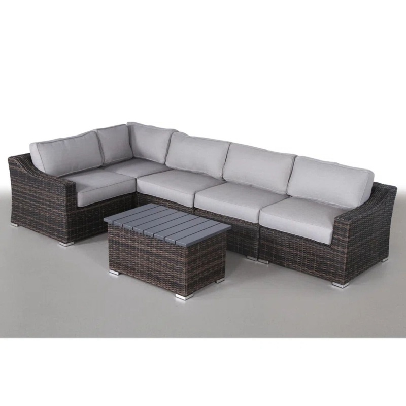 Outdoor 4 Person Garden Seating Set, Resin Wicker, Weather Resistant – Brown Mix