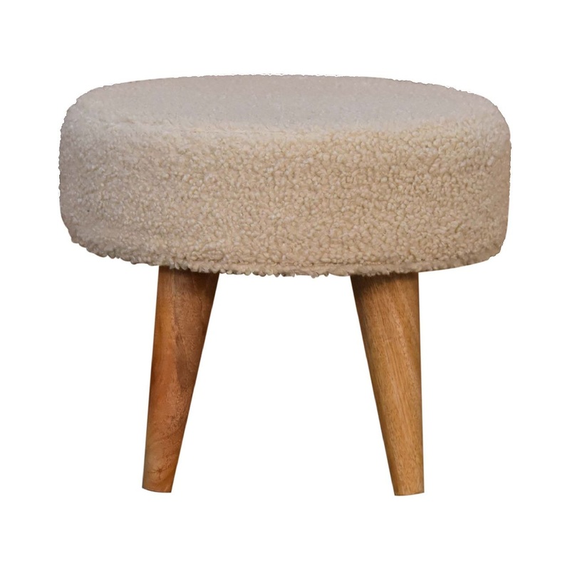 Petite Footstool – Cream / Brown