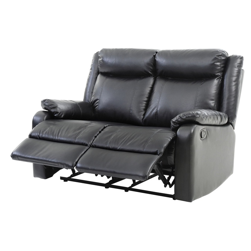 Sleek Contemporary Love Seat – Black