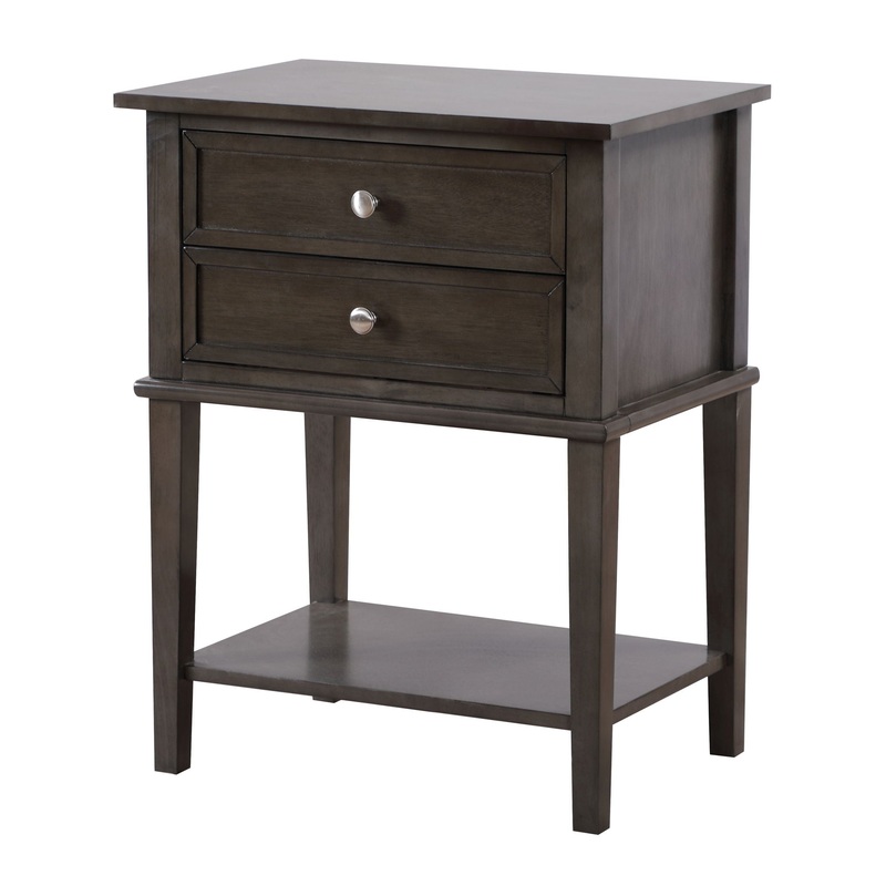 Vibrant Contemporary Nightstand – Gray