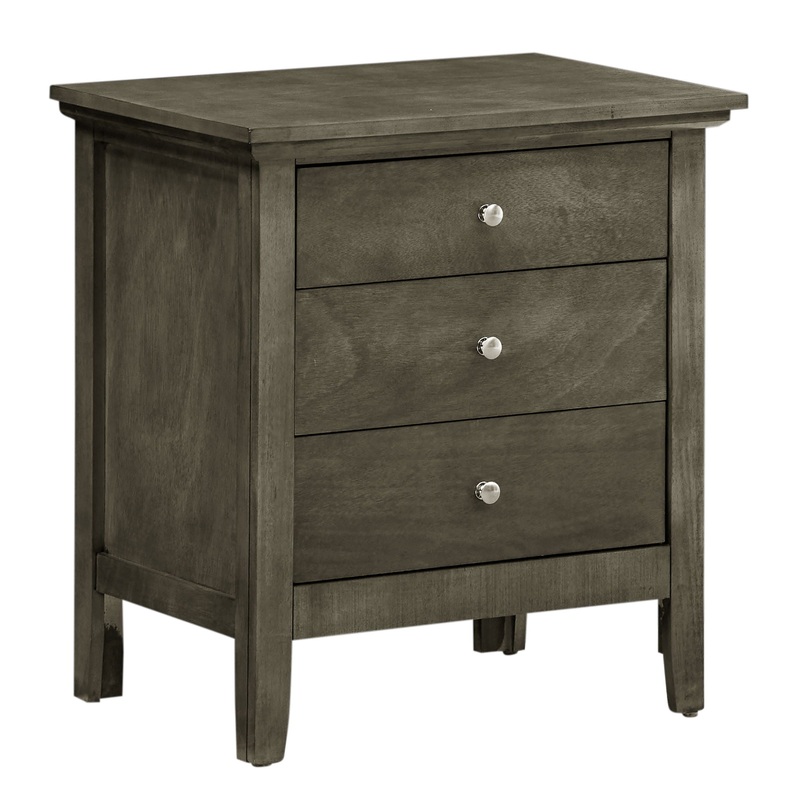 3 Drawer Nightstand – Gray