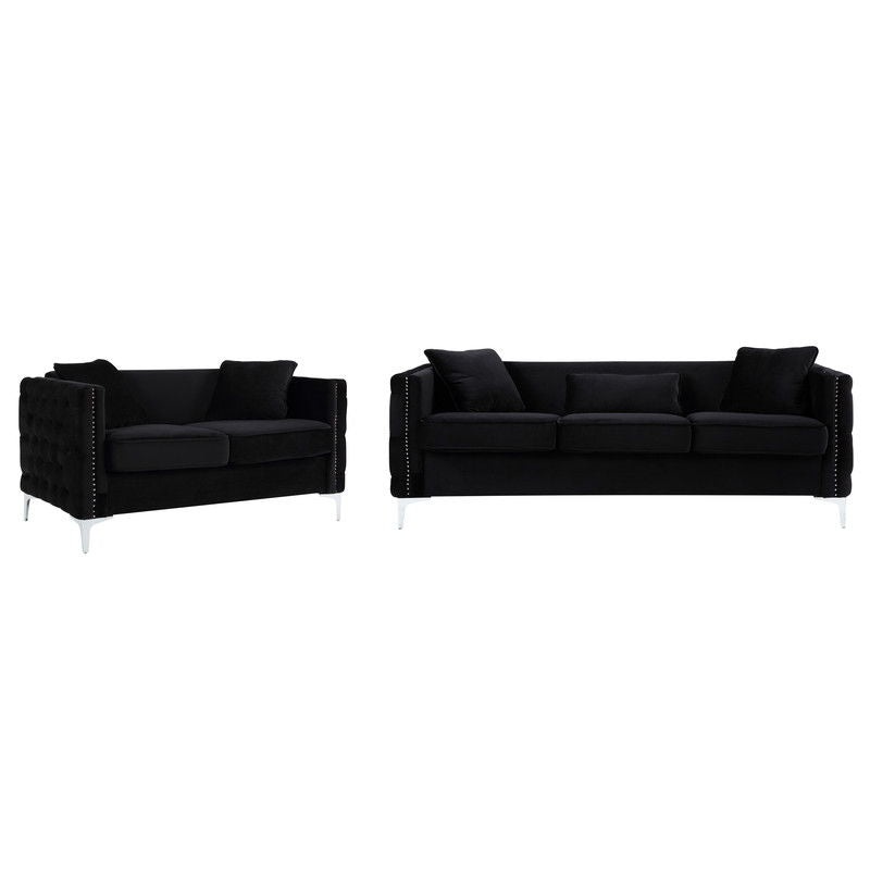 Bayberry – Sofa Loveseat Living Room Set – Black