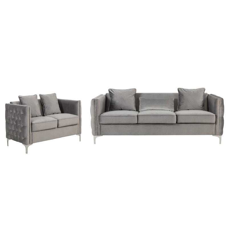 Bayberry – Sofa Loveseat Living Room Set – Gray