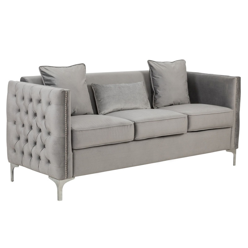 Bayberry – Sofa With 3 Pillows – Gray