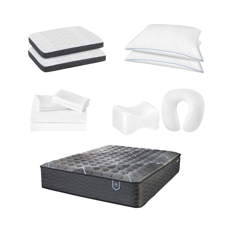 Comfort Care – King Size Hybrid Restful Nights Firm Mattress,12 Piece Comfort Bedding Pack – Black / White