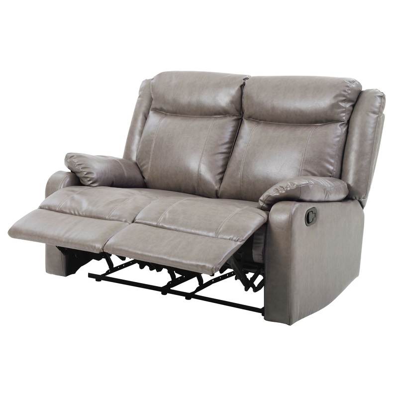 Contemporary Padded Love Seat – Gray