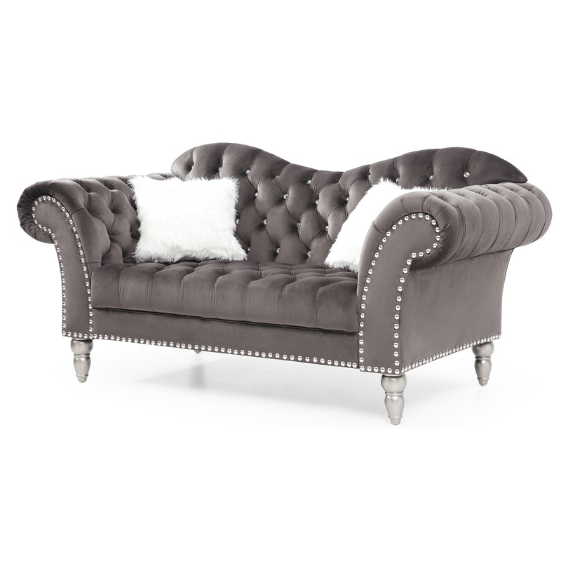 Cozy Traditional Loveseat – Dark Gray