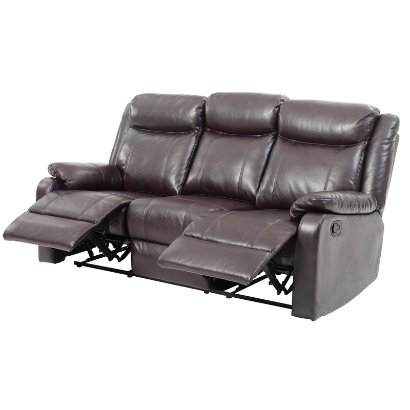 Double Reclining Sofa – Dark Brown