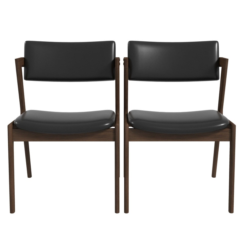 Edwin – Mid-Century Modern Dining Chair (Set of 2) – Black / Brown