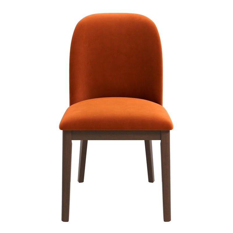 Kaitlyn – Dining Chair (Set of 2) – Brown / Burnt Orange