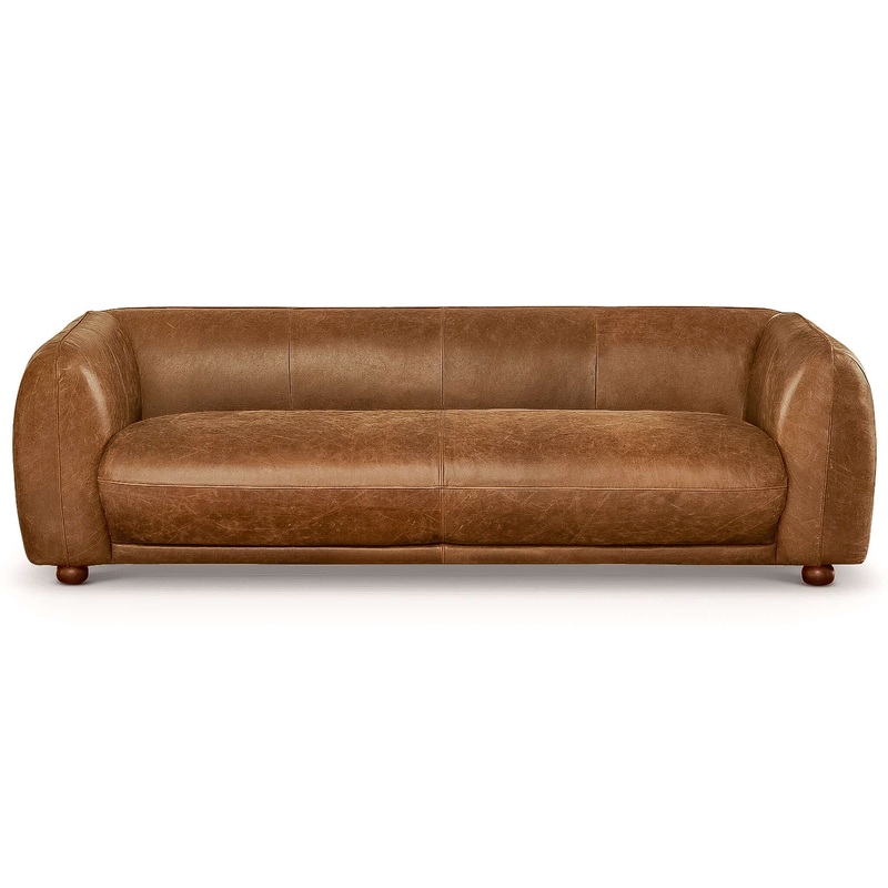Marlon – Luxury Italian Leather Sofa – Brown / Rustic