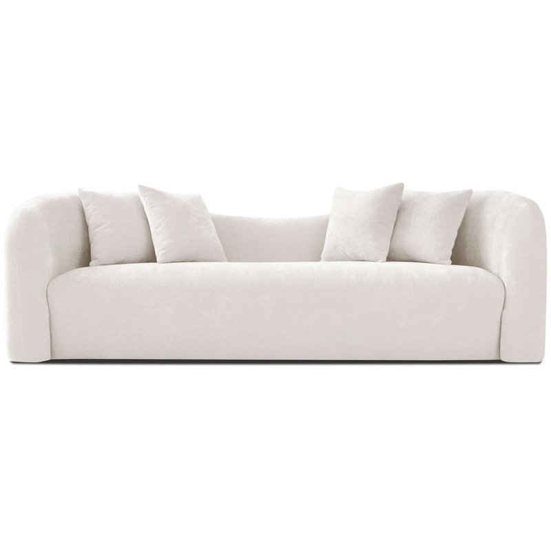 Mason – Mid-Century Modern Luxury Tight Back Curvy Couch – White