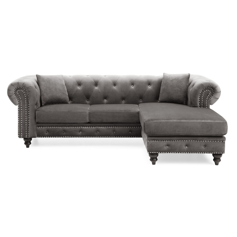 Nola – Sofa Chaise – Dark Gray