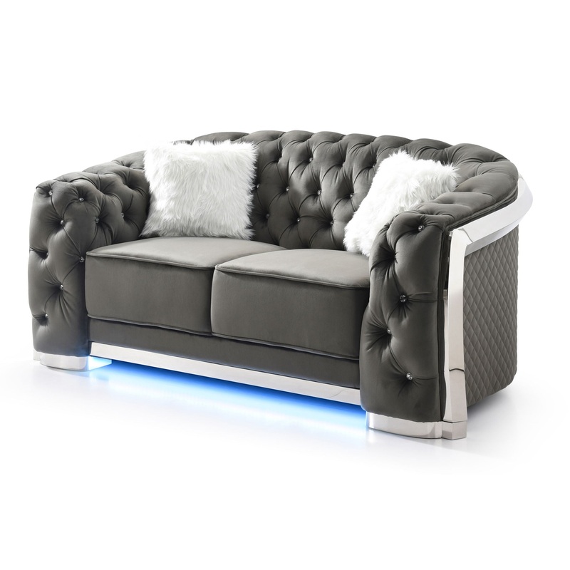 Flared Arm Loveseat – Gray