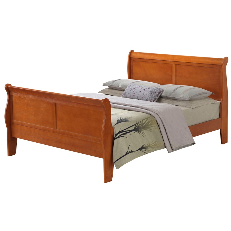 Full Bed Panel Sleigh – Oak