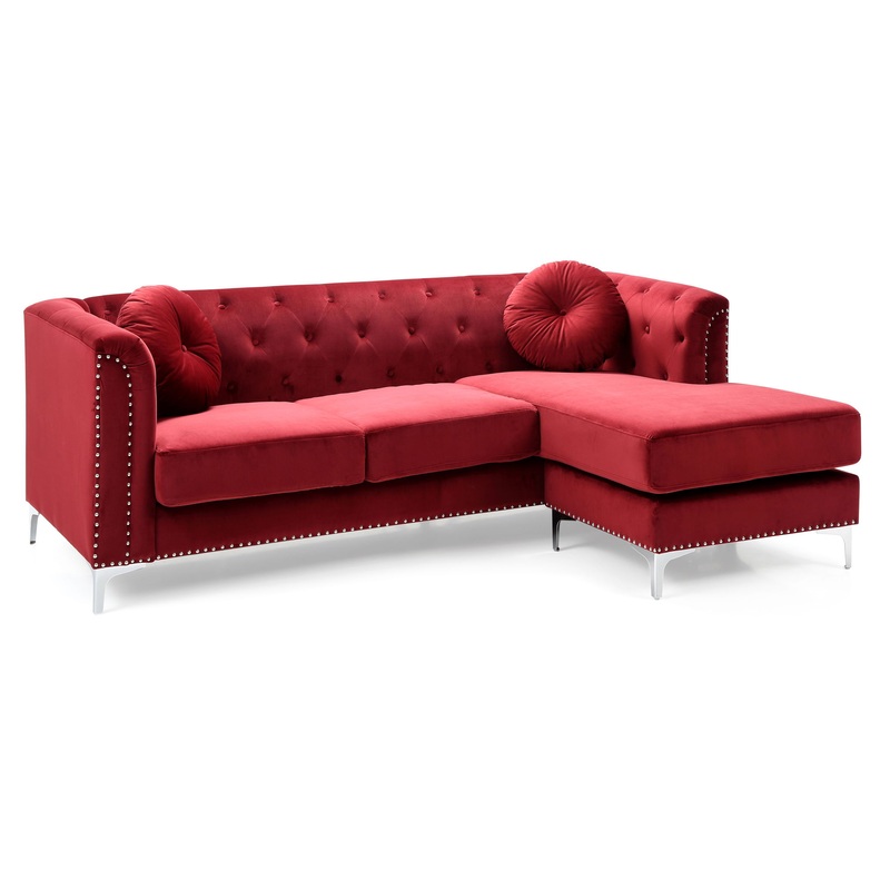 Pompano – Sofa Chaise – Burgundy