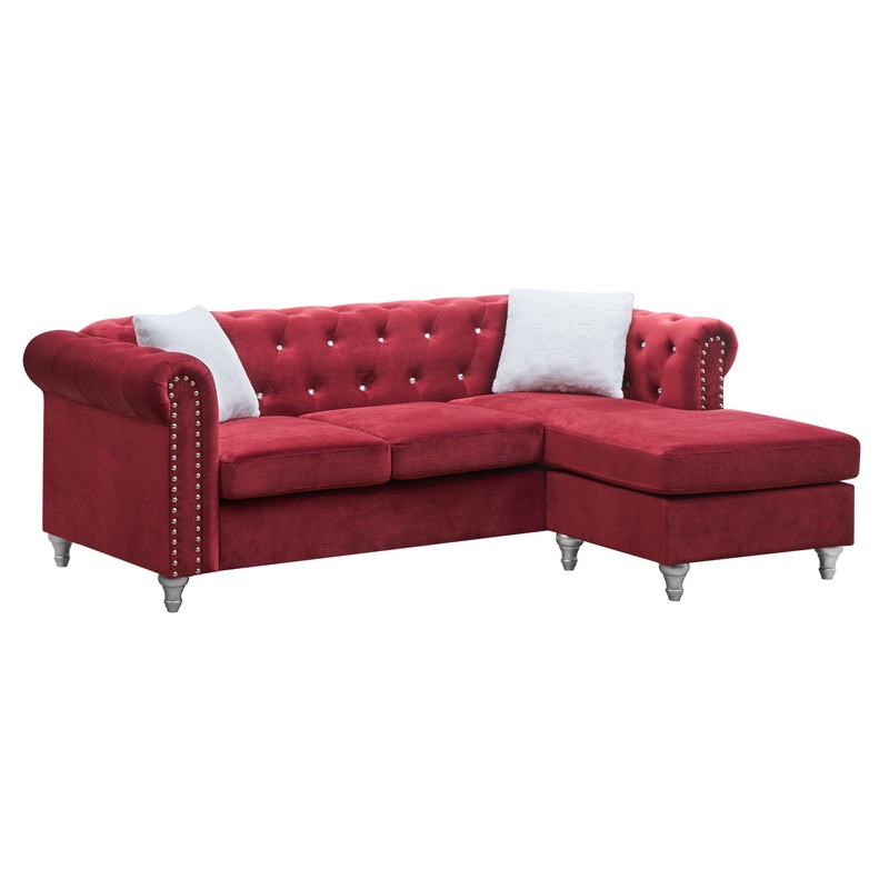 Raisa – Sofa Chaise – Burgundy