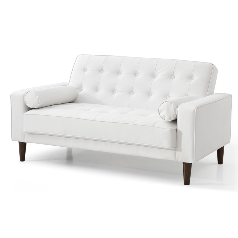 Stylish Contemporary Loveseat Bed – White